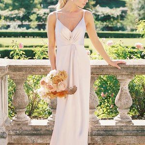 Revelry Giada Statin Dress in Blush